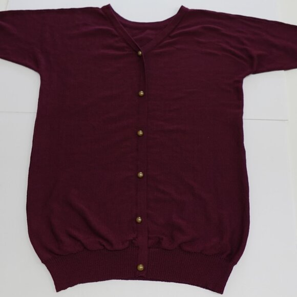 Charming Charlie | Pullover Cardigan/Sweater Women's Size Medium Wine Color - Picture 3 of 13